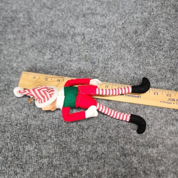Felt Christmas ELF Hanging Ornament Pixie Knee Shelf Sitter Red White Stripes‎ - Picture 7 of 8